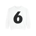 Number "6" Sweatshirt - White, Lagoon Blue